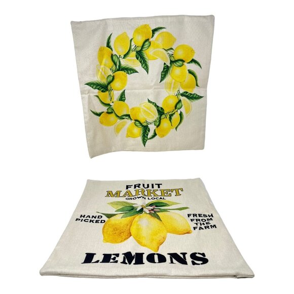 Fruit Market Lemon Decorative Pillow Covers Fresh Hand Picked Lemons 18x18 - Picture 1 of 9